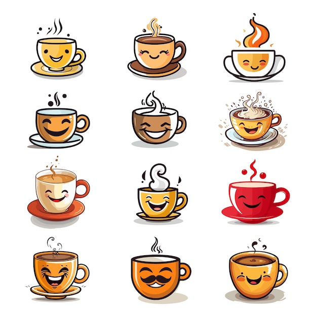 colección de iconos de vector de taza de café