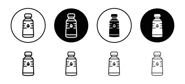 Colección de iconos vectoriales de agua en botella Contorno de icono plano