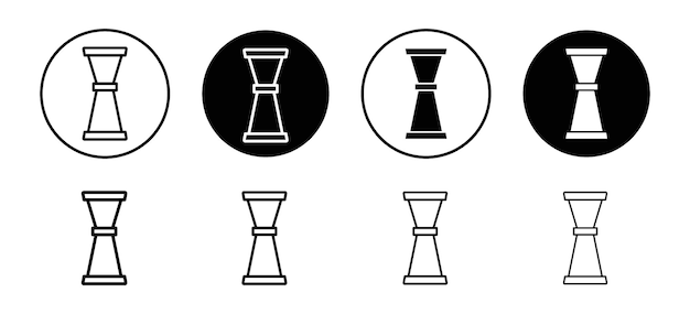 Colección de iconos vectoriales de Jigger Icono plano de contorno de Jigger