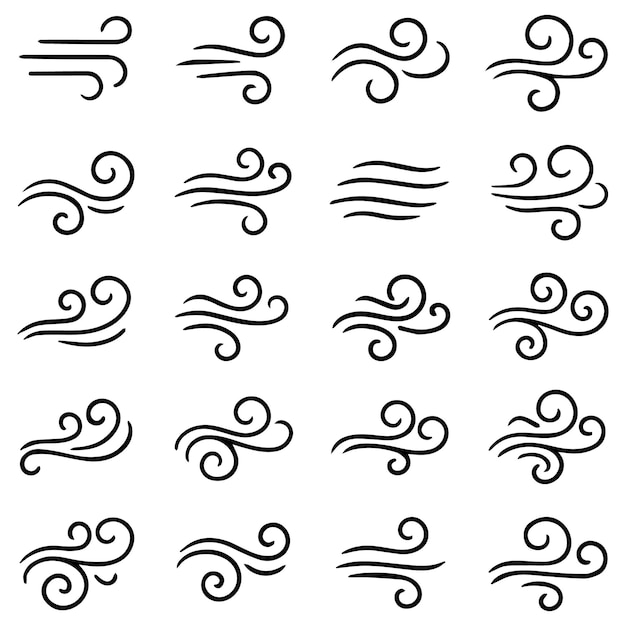 Colección de íconos del viento