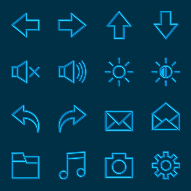Colección de iconos web volumétricos Signo 3d Ilustración vectorial
