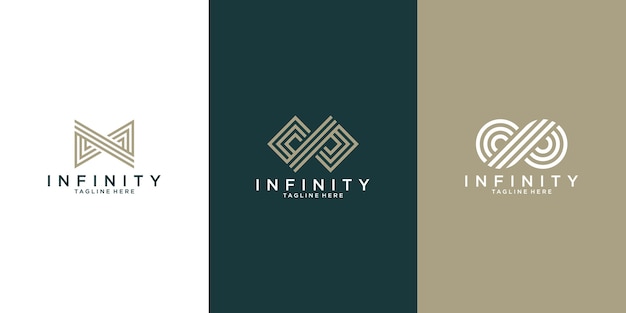 Colección ilimitada de conceptos de logotipos únicos en un estilo moderno de contorno plano.