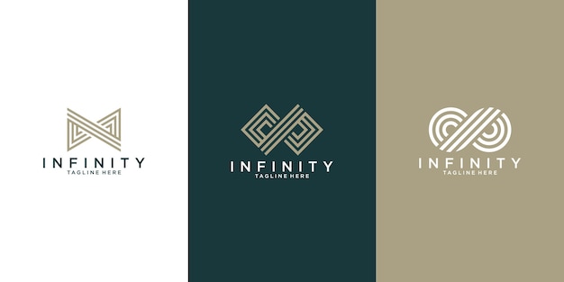 Colección ilimitada de conceptos de logotipos únicos en un estilo moderno de contorno plano.