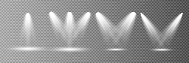 Colección de iluminación de escena efectos transparentes Iluminación brillante con focos