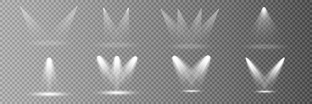 Colección de iluminación de escena efectos transparentes Iluminación brillante con focos