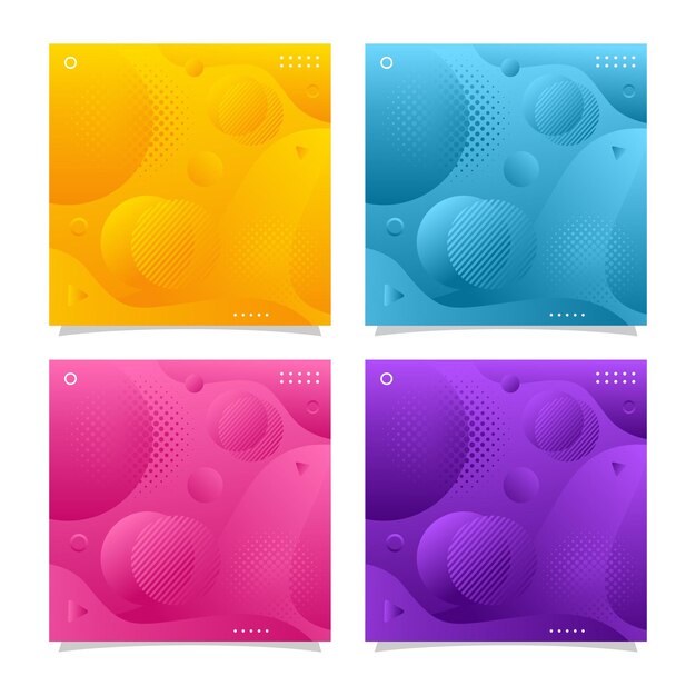 Colección de ilustración de diseño de color de fondo geométrico abstracto