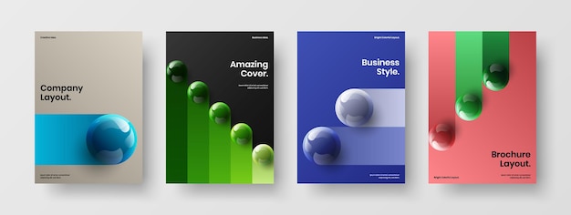 Colección de ilustración de diseño de vector de identidad de empresa limpia
