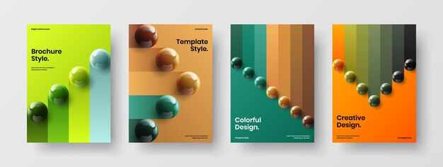 Colección de ilustración de diseño de vector de informe anual abstracto