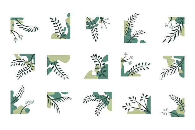 Colección de ilustración de esquina de planta plana