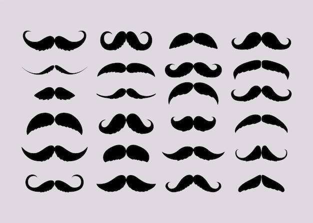 Colección de ilustración de forma de bigote