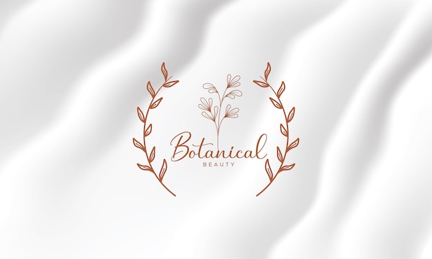 Vector colección de ilustración de logotipo botánico floral dibujado a mano vectorial para belleza orgánica natural