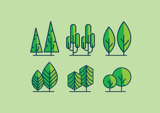 Colección de ilustraciones de árboles