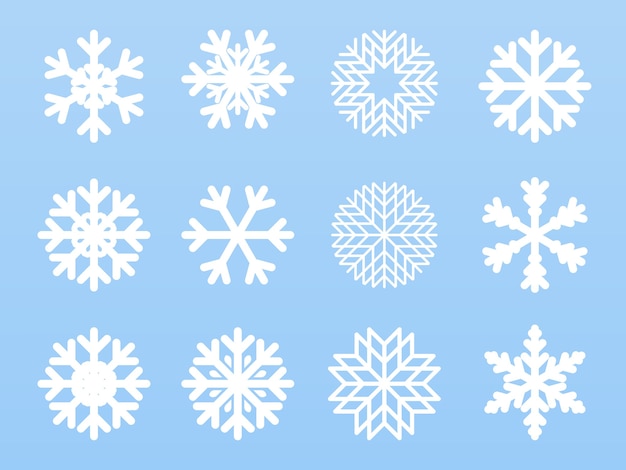 Colección de ilustraciones de copos de nieve