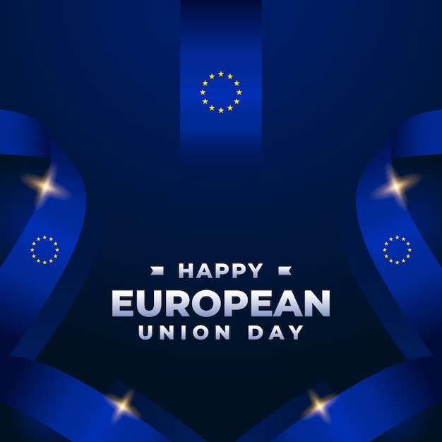 Colección de ilustraciones de diseño para el día de la unión europea