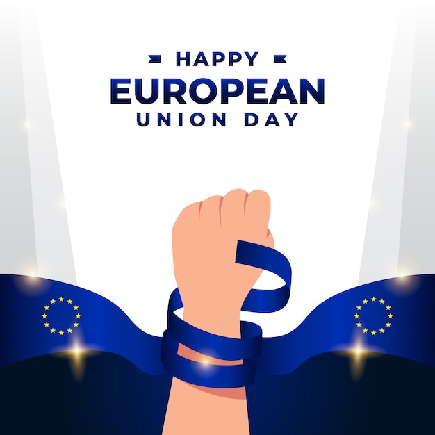 Vector colección de ilustraciones de diseño para el día de la unión europea