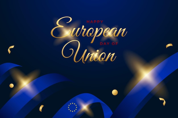 Vector colección de ilustraciones de diseño para el día de la unión europea