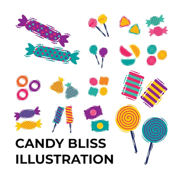 Colección de ilustraciones de dulces