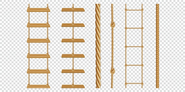 Colección de ilustraciones de escaleras de cuerda