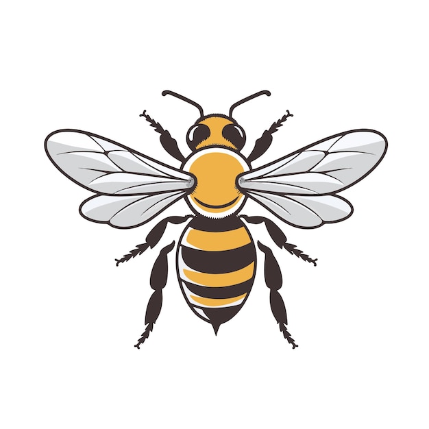 Una colección de ilustraciones estilizadas de abejas en un diseño plano moderno perfecto para la educación y la decoración