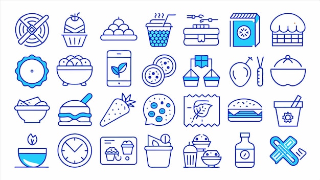 una colección de ilustraciones para la fiesta de cumpleaños