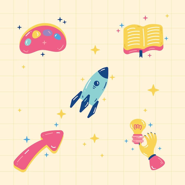 Colección de ilustraciones de ideas creativas de la mente V2