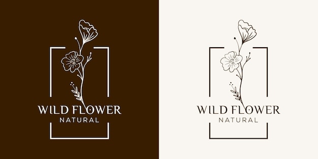 Vector colección de ilustraciones de paquetes de logotipos botánicos florales dibujados a mano para belleza, natural, orgánico premium