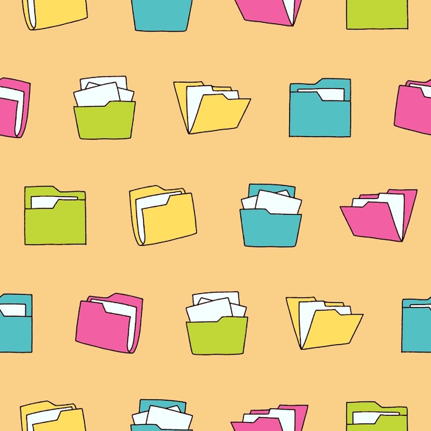 Colección de ilustraciones de patrones sin costuras de carpeta vectorial para decoración de papel tapiz impreso