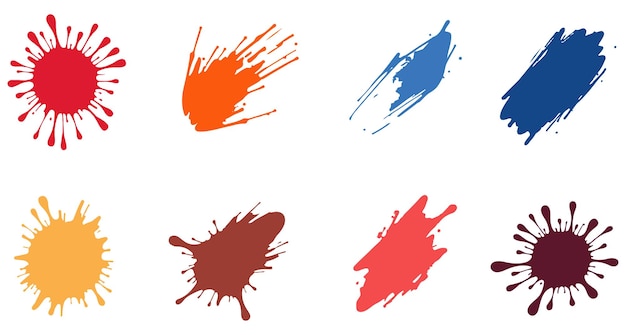 Colección de ilustraciones de pincel vectorial de colores