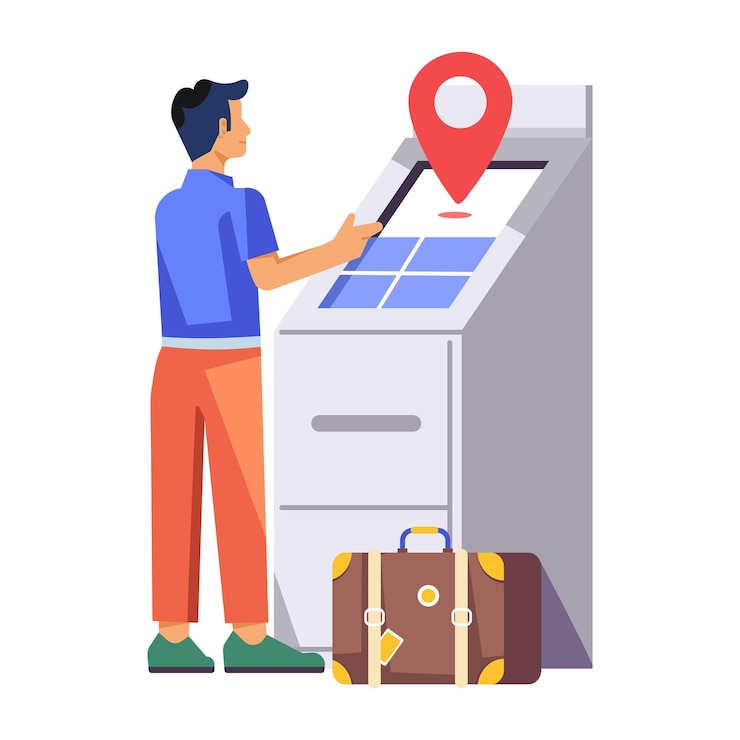Vector colección de ilustraciones planas de pasajeros de aerolíneas