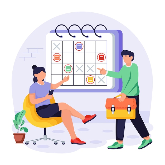 Colección de ilustraciones planas para programar las citas