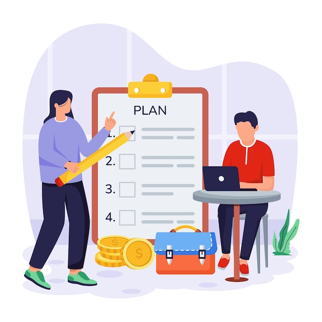 Colección de ilustraciones planas para programar las citas
