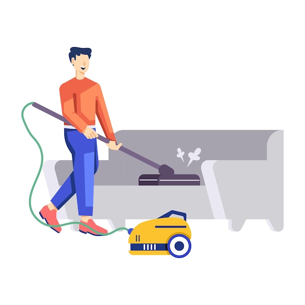 Colección de ilustraciones planas de servicios de limpieza