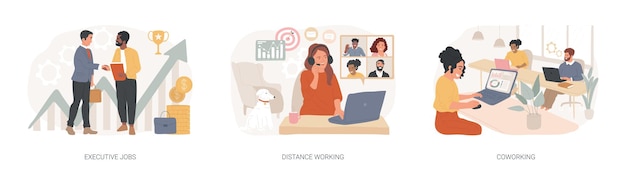 Colección de ilustraciones de vectores de conceptos aislados de oportunidades de trabajo