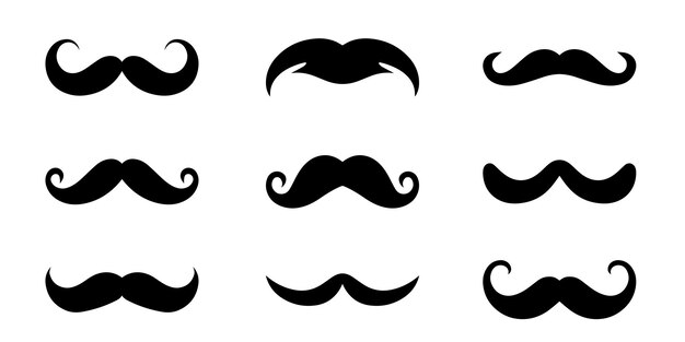 Colección de ilustraciones vectoriales de bigote