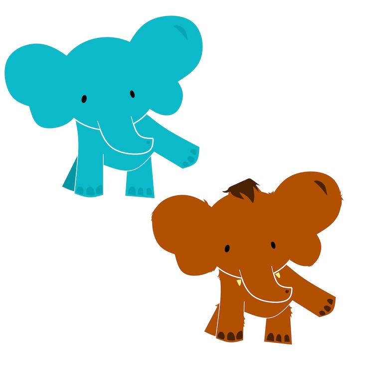 colección de ilustraciones vectoriales de elefante lindo 1