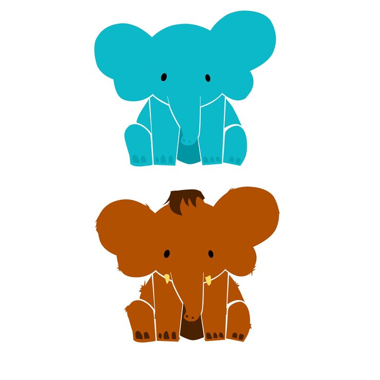 colección de ilustraciones vectoriales de elefante lindo 1