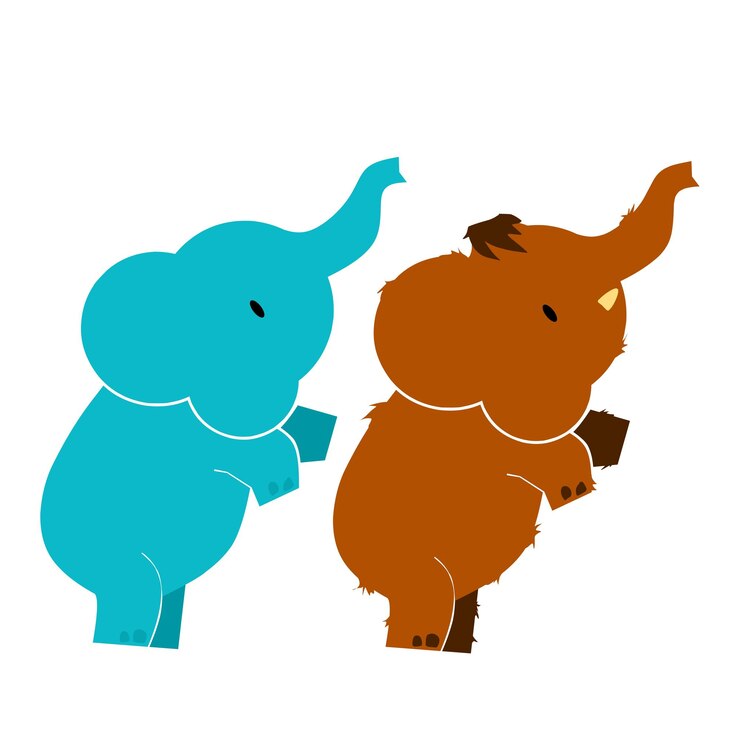 colección de ilustraciones vectoriales de elefante lindo 1