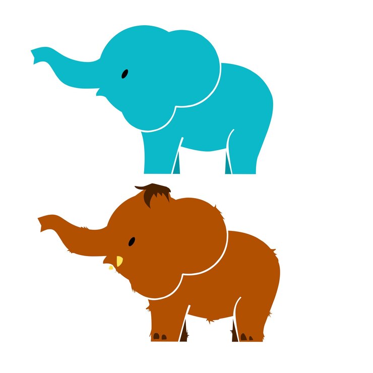 colección de ilustraciones vectoriales de elefante lindo 2
