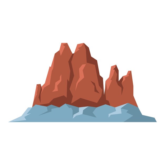 Colección de ilustraciones vectoriales de paisajes de montaña de montañas en estilo de diseño plano