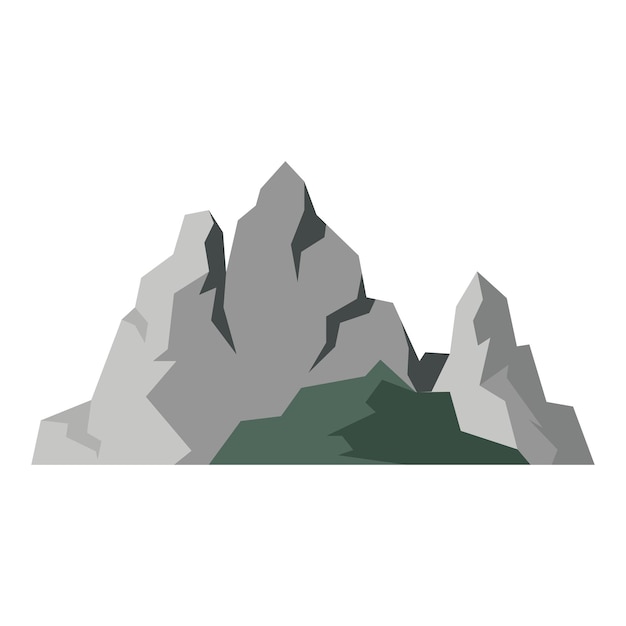 Colección de ilustraciones vectoriales de paisajes de montaña de montañas en estilo de diseño plano