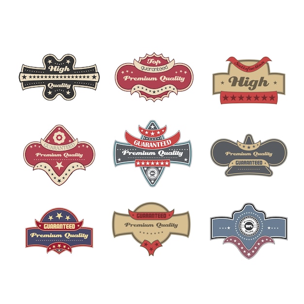 Colección de ilustraciones vectoriales de vintage retro para insignias