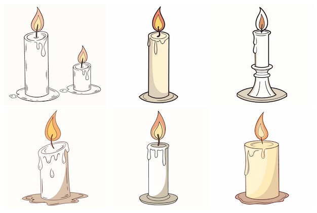 Colección de ilustraciones de velas