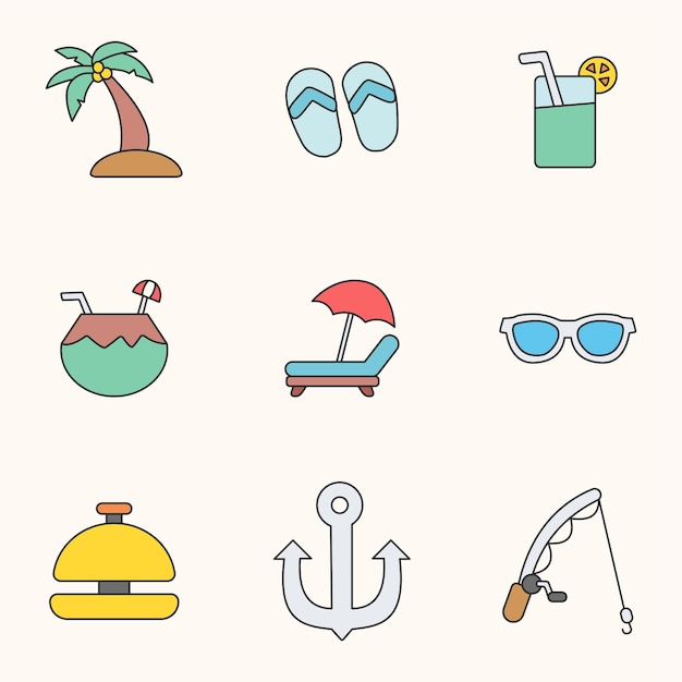 Colección de ilustraciones de viajes vectoriales
