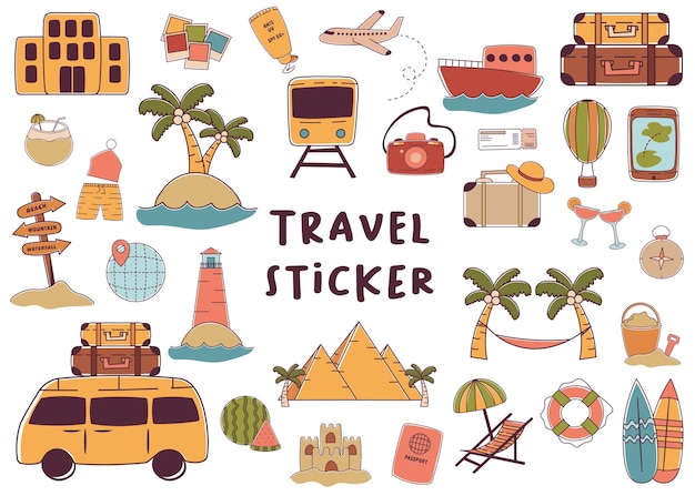 Colección de ilustraciones de viajes