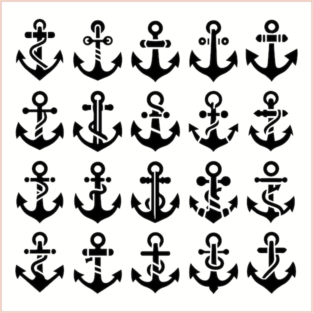 una colección de imágenes en blanco y negro de los anclajes