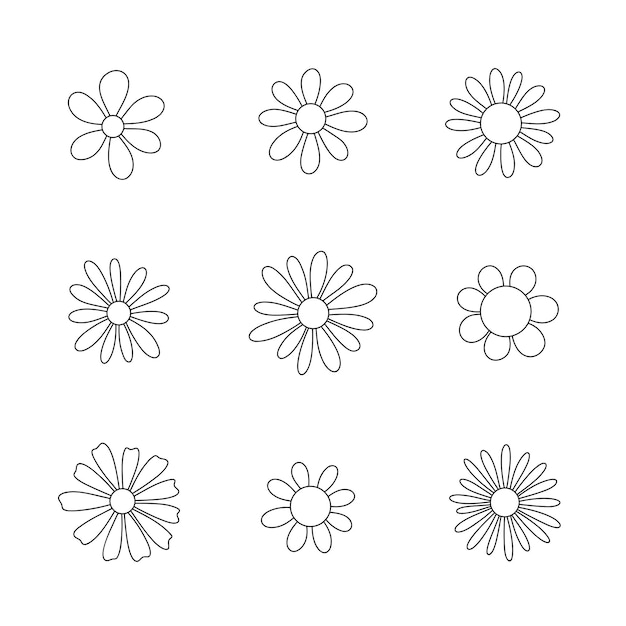 una colección de imágenes en blanco y negro de diferentes flores