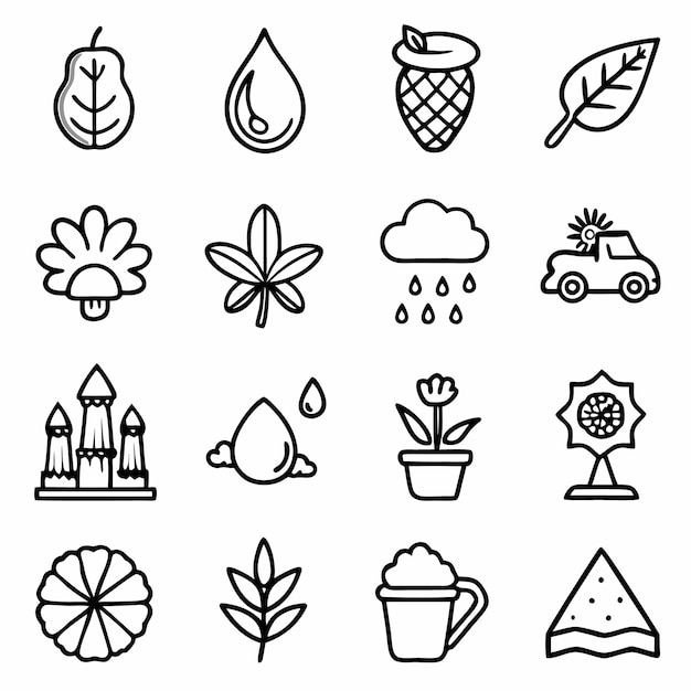 una colección de imágenes en blanco y negro que incluyen una sandía y una flor