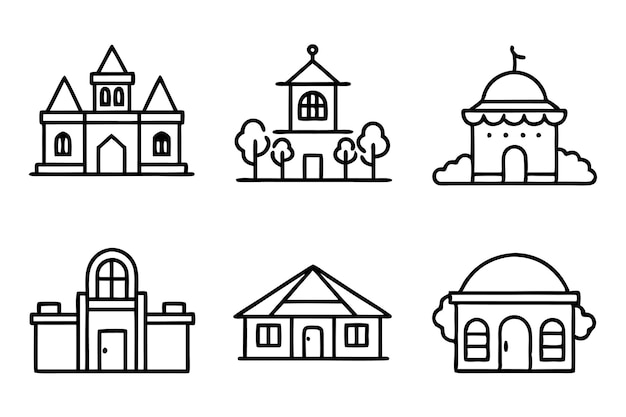 una colección de imágenes de casas y edificios