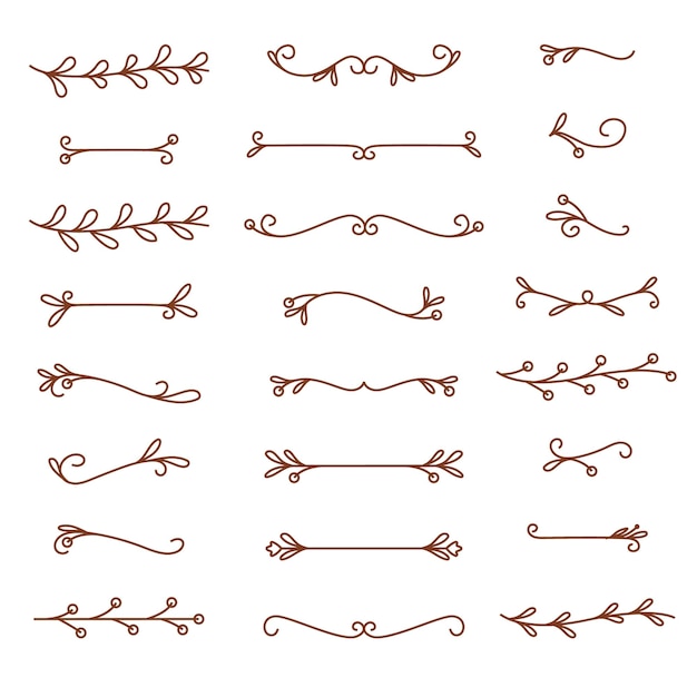una colección de imágenes dibujadas a mano de diferentes clips de cabello dibujados a mano
