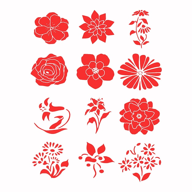 colección de imágenes de iconos de árboles de hojas de varios modelos vectoriales